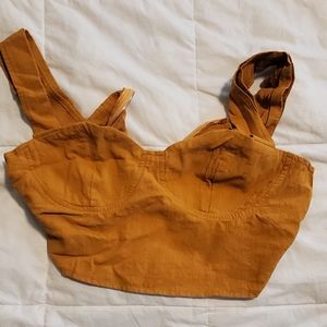 Fitted Rust crop top zipper